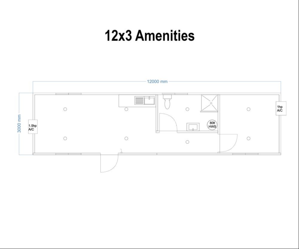 12x3 amenities